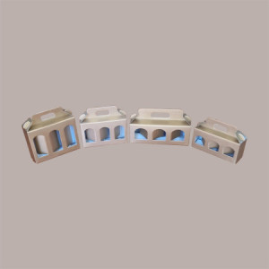 Scatola Astuccio Porta 3 Vasetti Salse Creme in Cartoncino Seta Oro 250x80H90mm 10 Pezzi [679852e0]