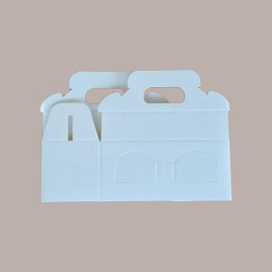 Scatola Astuccio Porta 2 Vasetti Salse Creme in Cartoncino Seta Bianco 170x80H90mm 10 Pezzi [66e82004]