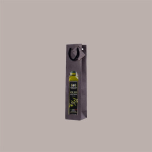Shopper Busta in Carta per Bottiglie 250/500 ml  di Olio e Liquori Black Edition con Finestra 7,2+6,8x31 cm 20 Pezzi [591a04fe]