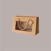 Shopper Busta Carta Kraft Lusso Orizzontale Avana con Finestra in Pvc 28+8x18 cm 10 Pezzi [945bf9ff]