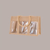Shopper Busta Juta Porta 3 Vasetti con Finestra in Pvc 30+10xH15 cm 5 Pezzi [22124ede]