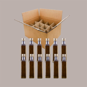 Scatola in Cartone Porta 12 Bottiglie di Olio e Vino Piccole 40x30x H 21,5 cm + Alveare di Contenimento Interno 10 Pezzi