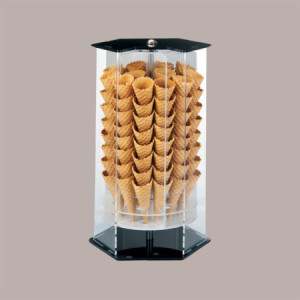 Porta Coni Cialde Girevole 6 Fori in Plexiglass Finiture Colore Nero [670b97ff]