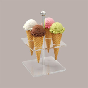 Reggi Coni Gelato da Banco Base Quadrata Satinata 4 Fori [118bebbe]