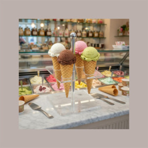 Reggi Coni Gelato da Banco Base Quadrata Satinata 4 Fori [14dbaca0]