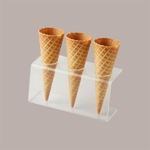 Reggi Coni Gelato da banco a 3 Fori in Policarbonato 21x9H11 cm