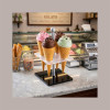 Reggi Coni Gelato da Banco Base Quadrata Nera 4 Fori [e25f905c]