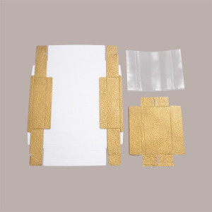 Scatola Porta Cioccolatini e Prodotti Dolciari in Pelle Oro con Fascia 145x75H35 mm 10 Pezzi [34349e4e]