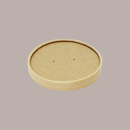 Coperchio Coppa Soup Bucket Colore Avana Neutro per Alimenti Caldi e Freddi 750 cc 50 Pezzi [63a4e426]