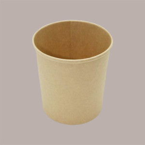 Coperchio Coppa Soup Bucket Colore Avana Neutro per Alimenti Caldi e Freddi 750 cc 50 Pezzi [2c04b051]