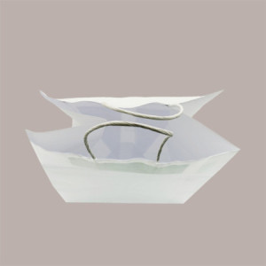 Shopper Busta Carta Bianca con Manico Cordino 26+17 H 27 cm gr 100 50 Pezzi