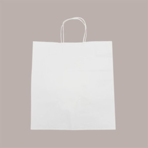 Shopper Busta Carta Bianca con Manico Cordino 26+17 H 27 cm gr 100 50 Pezzi [7d7d71ac]