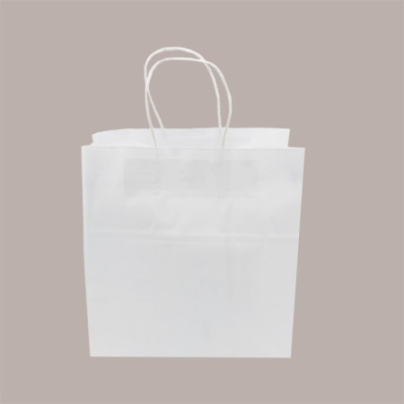 Shoppers Busta Carta Bianca con Manico Cordino 28+20 H 31 cm gr 100 50 Pezzi [94ea2ba4]