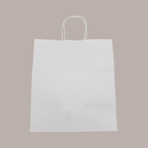 Shoppers Busta Carta Bianca con Manico Cordino 28+20 H 31 cm gr 100 50 Pezzi
