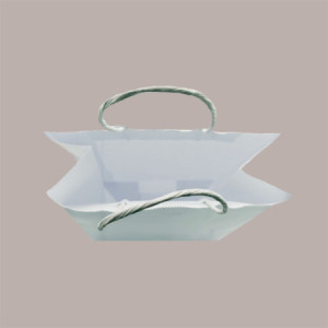 Shopper Busta Carta Bianca con Manico Cordino 22+10 H 29,5 cm gr 100 50 Pezzi
