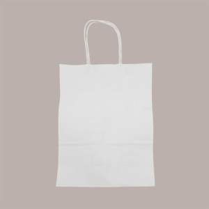 Shopper Busta Carta Bianca con Manico Cordino 22+10 H 29,5 cm gr 100 50 Pezzi [7324c0af]