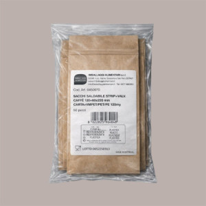 Sacchetto in Carta Avana con Strip con Valvola Caffè 120+60x220 mm 50 Pezzi [c7e52bbd]