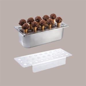 Espositore in Plexiglass Porta Mini Coni per Vaschetta Gelato 36 x 16,5 cm