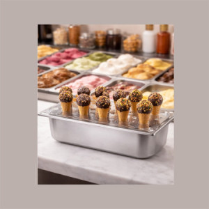 Espositore in Plexiglass Porta Mini Coni per Vaschetta Gelato 36 x 16,5 cm [641a897b]