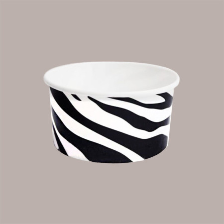 Coppette Gelato in Carta Bianco e Nero 160cc Impilabili Black&White 200 pezzi [70ce9498]