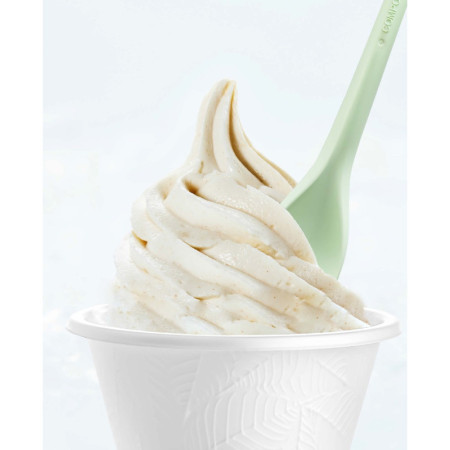 Cucchiaino Bio 17,5 cm Beige in PLA Ideale per Gelato Frappè Yogurt Granita Ice Curvy L 500 gr [476954d5]