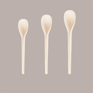 Cucchiaino Bio 17,5 cm Beige in PLA Ideale per Gelato Frappè Yogurt Granita Ice Curvy L 500 gr [a9531970]