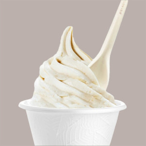 Cucchiaino Bio 12 cm Beige in PLA Ideale per Gelato Frappè Yogurt Granita Ice Curvy S 1 kg