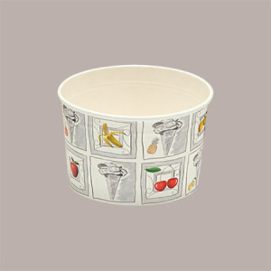Coppetta Gelato Dessert Carta Grande Fantasia Silver 350cc 100 pezzi
