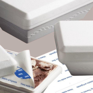 Vaschetta Termoscatola Polistirolo Gelato KristalGel Box Termico 350 gr 60 pezzi
