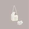 Scatola Mini Casetta con Cordino in Carta Fibra Bianco Ideale per Confetti 80x80x75 mm 20 pezzi [b5f51689]