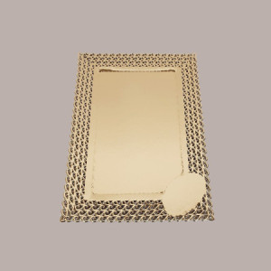 Sottotorta Vassoio Rettangolare Smerlato in Cartoncino Oro Usa e Getta 18x25cm 25 pezzi [de5c9f87]