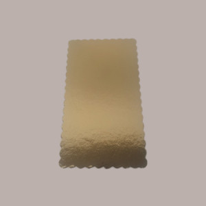 Sottotorta Vassoio Cartone Rettangolare Bordo Smerlato Ala Oro Nero Usa e Getta 17x30cm 10 Kg [4fbc88de]