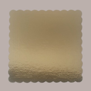 Sottotorta Vassoio Cartone Quadrato Bordo Smerlato Ala Oro Nero Usa e Getta 35x35 cm 10 Kg [7de15824]