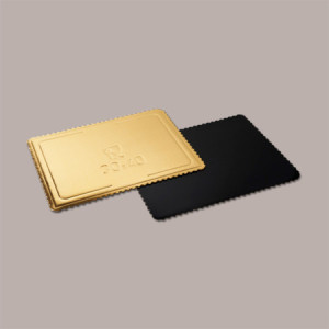 Sottotorta Vassoio Cartone Rettangolare Oro Nero Microtriplo 21x30cm 10 Pezzi [beeb4af6]
