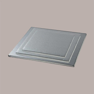 Sottotorta Quadrato Alto Ideale per Cake Design in Cartoncino Rigido Argento 45x45 cm 2 pezzi [fe6ad123]