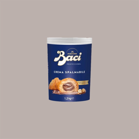 Crema Spalmabile Gusto Bacio Perugina con Granella di Nocciola Ideale per Farcitura Cornetti Dolci 1,2 Kg [e8412d3e]