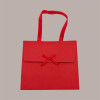 Borsa Carta Chiusura Velcro Rossa con nastro in raso 24+11x21 cm 10 Pezzi [1853b7da]