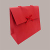 Borsa Carta Chiusura Velcro Rossa con nastro in raso 24+11x21 cm 10 Pezzi [c175f4d7]