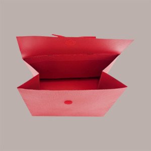 Borsa Carta Chiusura Velcro Rossa con nastro in raso 24+11x21 cm 10 Pezzi [766835d3]