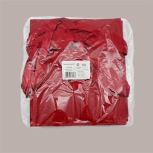 Borsa Carta Chiusura Velcro Rossa con nastro in raso 24+11x21 cm 10 Pezzi [733872cd]