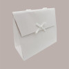 Borsa Carta Chiusura Velcro Bianco con nastro in raso 24+11x21 cm 10 Pezzi [d39e27d3]