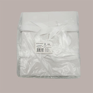 Borsa Carta Chiusura Velcro Bianco con nastro in raso 24+11x21 cm 10 Pezzi [61d3a1c9]