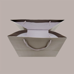 Borsa Carta Lusso Tortora con cordino 32+22x26 cm 10 Pezzi [e67f79c8]