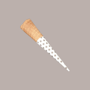 Pirottino Sottocono in Carta Bianco a Pois Tortora per Coni Gelato codice 1227 2560 pezzi