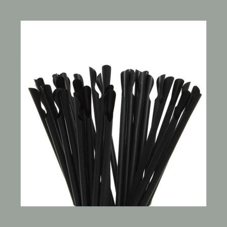 250 Pz Cannuccia Nera con Cucchiaio Bio Eco Dm6mm H210mm [92a84492]