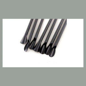250 Pz Cannuccia Nera con Cucchiaio Bio Eco Dm6mm H210mm