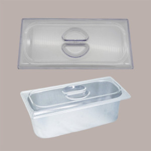 Coperchio Kostil Trasparente per Bacinella Vaschetta da Gelato 36x16,5 cm 5 pezzi