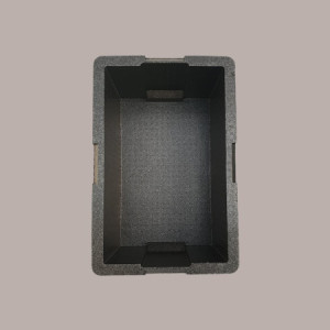 Cassa Termica in Poliuretano per Asporto Alimenti Freschi o Surgelati GN8 Plus Nera 56x37H22cm