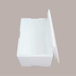 Cassa Termica in Polistirolo Bianco per Asporto Alimenti Freschi o Surgelati 60x37,5 cm H 26,5 cm