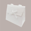 Borsa Carta Chiusura Velcro Bianco con nastro in raso 16+8x14 cm 10 Pezzi [490d3353]